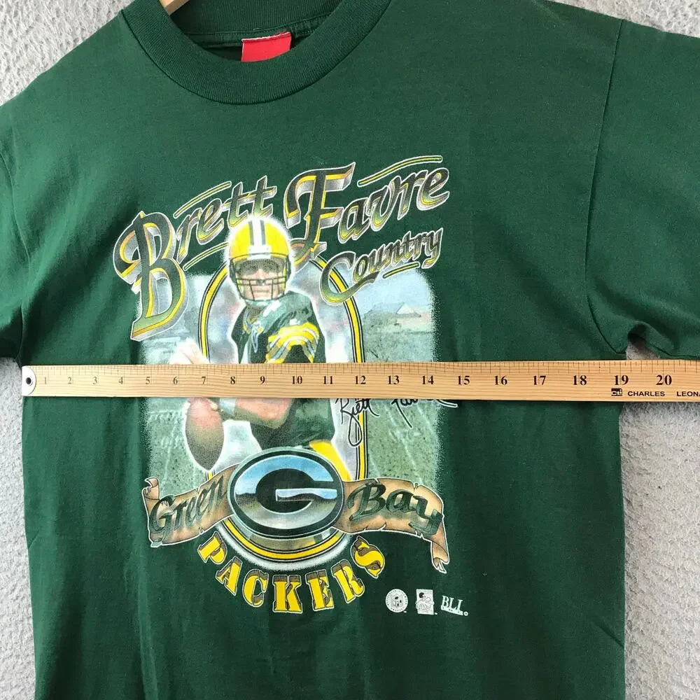 Vintage 90s Brett Farve Green Bay‎ Packers Country T shirt sz Youth XL